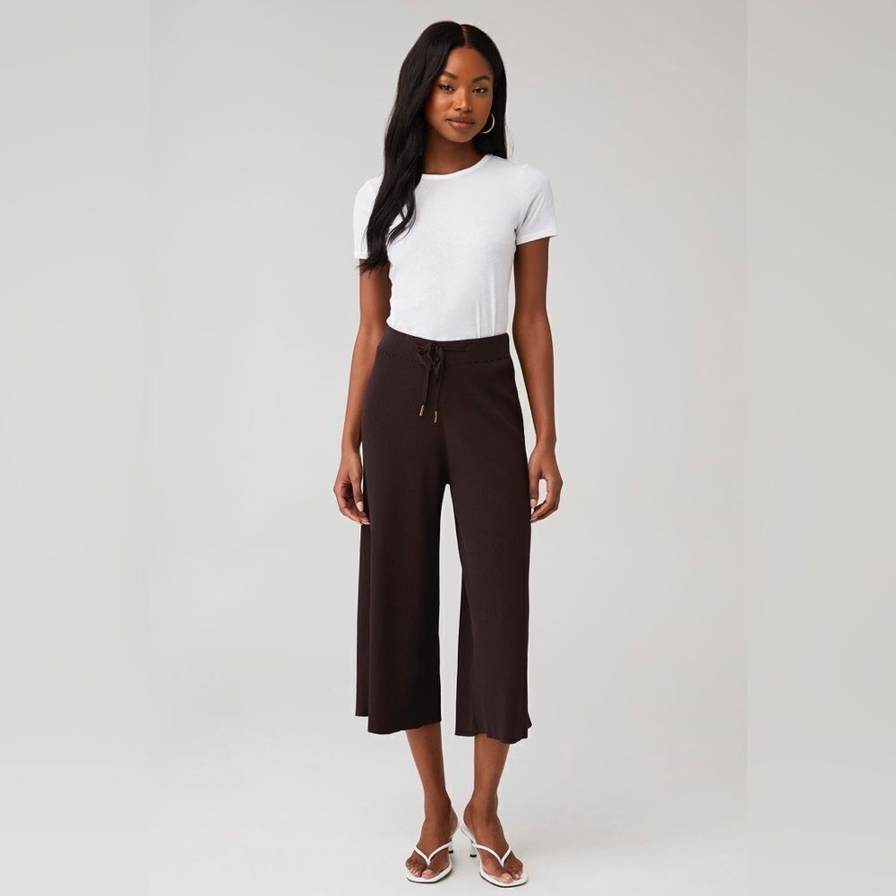 NWT MINKPINK SAMIRA RIB KNIT CULOTTE crop pants size Small